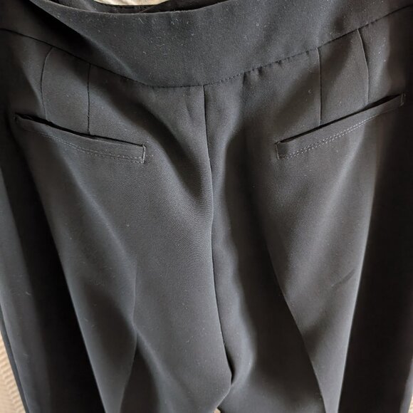 Zara Woman High Waist Wide Leg Trousers Black Size 10 Dress Pants Minimalist - Picture 8 of 11